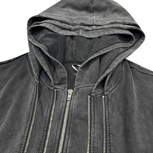 Sudadera con Capucha de Alta Calidad para Hombre, Estilo Desgastado con Lavado Ácido, Bordado Desgastado, Estilo Urbano - Product Image 6