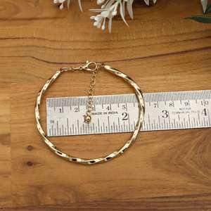 Golden Twisted <b>Bracelet</b> Minimalist Adjustable Jewelry, Elegant Everyday Gift Stackable Bangle - Product Image 2
