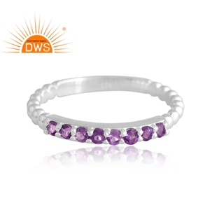 Tendance Design 925 Sterling Silver Natural Amethyst Gemstone Ring Bijoux personnalisés pour les femmes Cadeau pour elle - Product Image 3