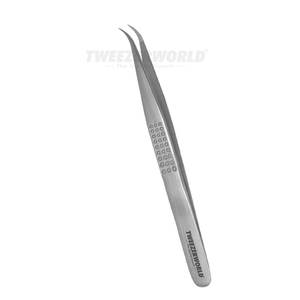 Pinzas de extensión de pestañas puntiagudas curvas Acero inoxidable profesional Etiquetado personalizado Pinzas de alta cantidad WORLD - Product Image 1