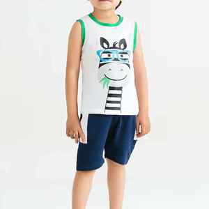 Conjuntos de ropa de verano para niños, conjuntos de camiseta sin mangas y pantalones cortos informales transpirables de algodón 100% personalizados - Product Image 6