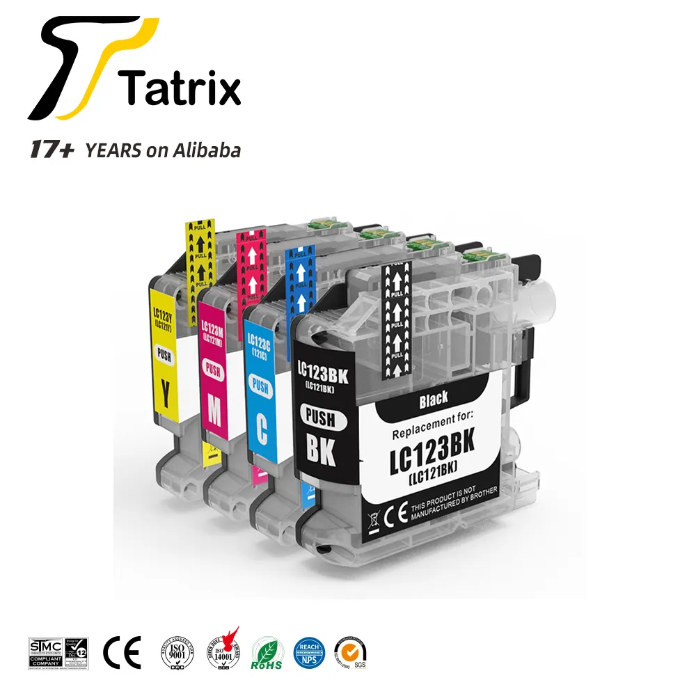 TatrixパテントLC121LC123ブラザーMFC-J870DW MFC-J650DW用プレミアムカラー互換パテントインクカートリッジ