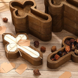 Bol à pâte en bois d'acacia naturel en gros, bol rustique pour décoration, cadeau, porte-bougie en provenance du Vietnam - Product Image 2