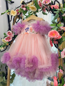 Vestidos de Cumpleaños para Niñas de Un Año, Diseño Halter, Múltiples Capas Flotantes, Decoración con Cuentas Ecológicas, OEM/ODM, Superventas - Product Image 2