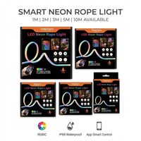 Tira de Luces LED RGBIC de Neón USB de 5V, 5M, IP65, Impermeable, Flexible, con Control por Aplicación, para Decoración de Dormitorios y Salas de Juego