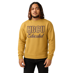 HBCU Que sweat-shirt en chenille éduqué or et violet brodé Patch coton mélangé fraternité grecque Divine Nine HBCU Apparel - Product Image 1