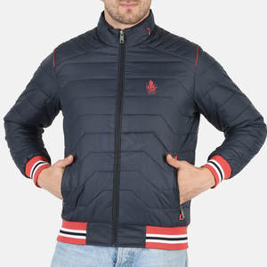Vestes d'hiver matelassées pour hommes de haute qualité fabriquées au Pakistan, avec col montant et logo sur le devant, design personnalisé, vente en gros - Product Image 1