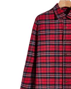 Chemise en flanelle à carreaux rouge et noir pour homme, fabriquée sur mesure, boutonnée, manches longues, décontractée, avec poche poitrine, tissu doux et chaud - Product Image 3