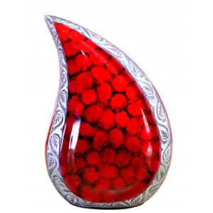 Fuego rojo con diseño de grabado, urnas de cremación en forma de lágrima de latón, artesanías de latón, urnas de cremación en forma de lágrima para adultos - Product Image 1