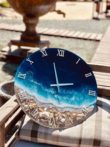 HORLOGE MURALE EN RÉSINE DRIVEN AVEC Horloge Murale au Design Artistique Unique Fait Main Art Résine d'Inde - Product Image 5