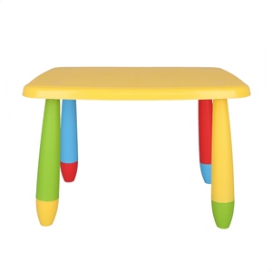 WELL HOME Table d'appoint rectangulaire en plastique jaune pour enfants 73x58x48 cm - Product Image 6