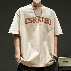 NUEVA moda poliéster/algodón hombres camiseta de gran tamaño diseño en blanco Formal cuello alto lujo logotipo personalizado peso pesado Camiseta de punto - Product Image 4