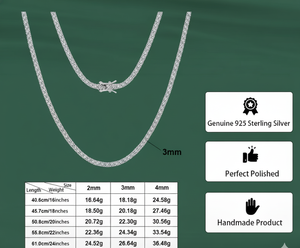 Collar de Cadena Estilo Tenis con Diamantes Cultivados en Laboratorio de 4 mm, Chapado en Oro de 14K sobre Plata de Ley 925, Certificado IGI, Moderno y Unisex - Product Image 4