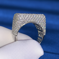 Bague en or véritable 9K 10K 14K 18K Hip Hop Fine Jewelry Iced Out Paved VS VVS GIA IGI Certified HPHT Lab Grown Diamond Square Ring for Men