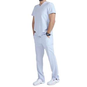 Uniforme de hospital para hombre al por mayor, uniformes médicos de enfermera elegantes, uniformes de hospital suaves y elásticos, ropa personalizada y transpirable - Product Image 6