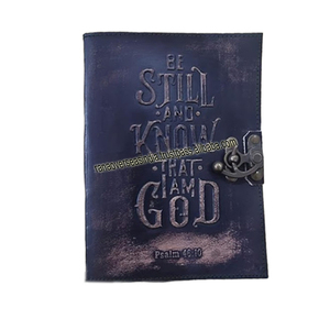 Hot Sale Top Quality Genuine Leather Notebook <b>Diary</b> Hand Embossed Design Leather Bound Journal With <b>Lock</b> for Travel - Product Image 5