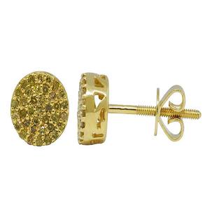 Elegantes y modernos pendientes redondos Halo con diamantes cultivados en laboratorio en oro de 10K Joyas de gama alta para ocasiones - Product Image 2