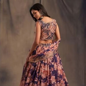 Zeel Floral Vol 2 Estilo tradicional Invierno Lehnaga Choli Proveedores de ropa india y paquistaní - Product Image 2