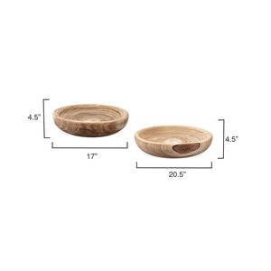 Elegante cuenco decorativo de madera de Acacia hecho a mano único cuenco de madera para servir para decoración del hogar comedor y regalo de fiesta - Product Image 4