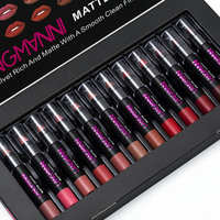 Langmanni 12PCs Matte Lipstick Set Kit Venta al por mayor Barato Cosméticos de larga duración que no dejan marcas a prueba de agua