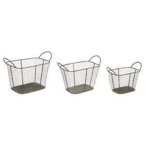 Panier de rangement pour aliments en fil métallique de style vintage, décoration de ferme, avec poignées pour les armoires de cuisine, le garde-manger et la salle de bain - Product Image 2