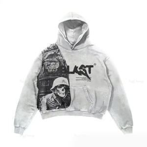 Sweat-shirt à capuche pour homme, style streetwear Y2K, avec logo sur le devant, style décontracté, style drop shop, pour la vente en gros - Product Image 4