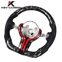 Volant sport en cuir et carbone forgé Kbv adapté aux BMW F10 F30 E46 E60 F15 F90 F80 G20 G30 M3 M4 M5