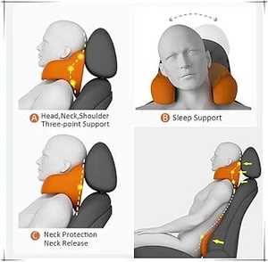 New Arrival Universal Car Headrest Neck <b>U</b>-<b>shaped</b> Soft Memory Foam <b>Pillow</b> Anti-Slip Removable Washable Polka Dot Pattern Cushion - Product Image 3
