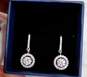 ต่างหูห่วงเพชรสำหรับผู้หญิงต่างหูเงินสเตอร์ลิงประดับห้องแล็บทรงกลมสี D - Product Image 6