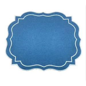 Guardanapos de linho para casamento, guardanapos de mesa para casamento, guardanapos de mesa para casamento, roupa escura popular em hotéis