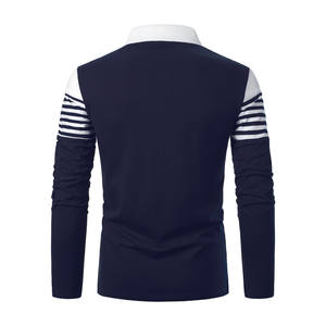 Polos de algodón 200 Gsm de alta calidad, camisetas de manga larga con diseño de bordado de impresión personalizada, polos lisos para hombre al por mayor - Product Image 4