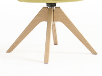 Fauteuil pivotant Nordic Boucle, chaise d'appoint rembourrée Teddy, pieds en chêne rotatifs à 360° pour chambre, coiffeuse, bureau, réception