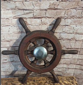 Trendy Early 20th Century Wood <b>Ship</b> <b>Wheel</b> 17" High Quality Best Nautical <b>Ship</b> <b>Wheel</b> Handmade Decor - Product Image 1