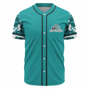 เสื้อเบสบอลผ้าโพลีเอสเตอร์ระบายอากาศแขนสั้นติดกระดุม - Product Image 1