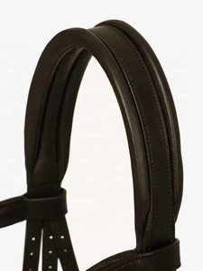Luxe de qualité anglais Style occidental course équitation licou équestre confortable en cuir véritable cheval bride rêne Logo personnalisé - Product Image 2