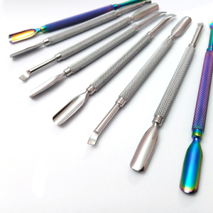 Pousse-cuticules professionnel en acier inoxydable, pointe carrée, manucure de précision, élimination des peaux mortes, réutilisable, logo personnalisé - Product Image 1