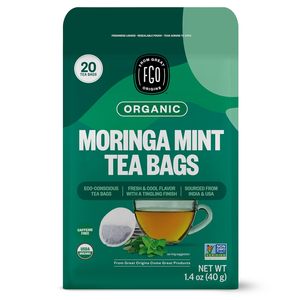 FGO Organic Moringa Mint <b>Tea</b>, 20 Count, Eco-Conscious Herbal <b>Tea</b> Bags, Resealable Bag - Product Image 4