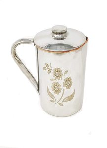Durable 1.5L Hammered Design Pure Copper <b>Water</b> <b>Jug</b> <b>with</b> Leak-Proof <b>Lid</b> Stylish Ayurvedic Health Benefits Plastic Drinkware - Product Image 4