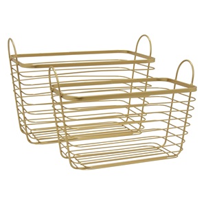Lot de 2 paniers à linge de qualité durable panier à linge en fer fabriqué à la main de conception moderne pour la maison hôtel restaurant article - Product Image 1