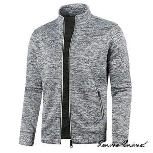 Sweat-shirt léger pour homme style sportif automne, à fermeture éclair, col montant boutonné, teint en pièce, séchage rapide - Product Image 4