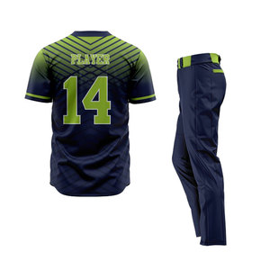 Conjunto de ropa deportiva transpirable de uniforme de béisbol y softbol para adultos Unisex más popular con logotipo personalizado y diseño de talla grande - Product Image 2