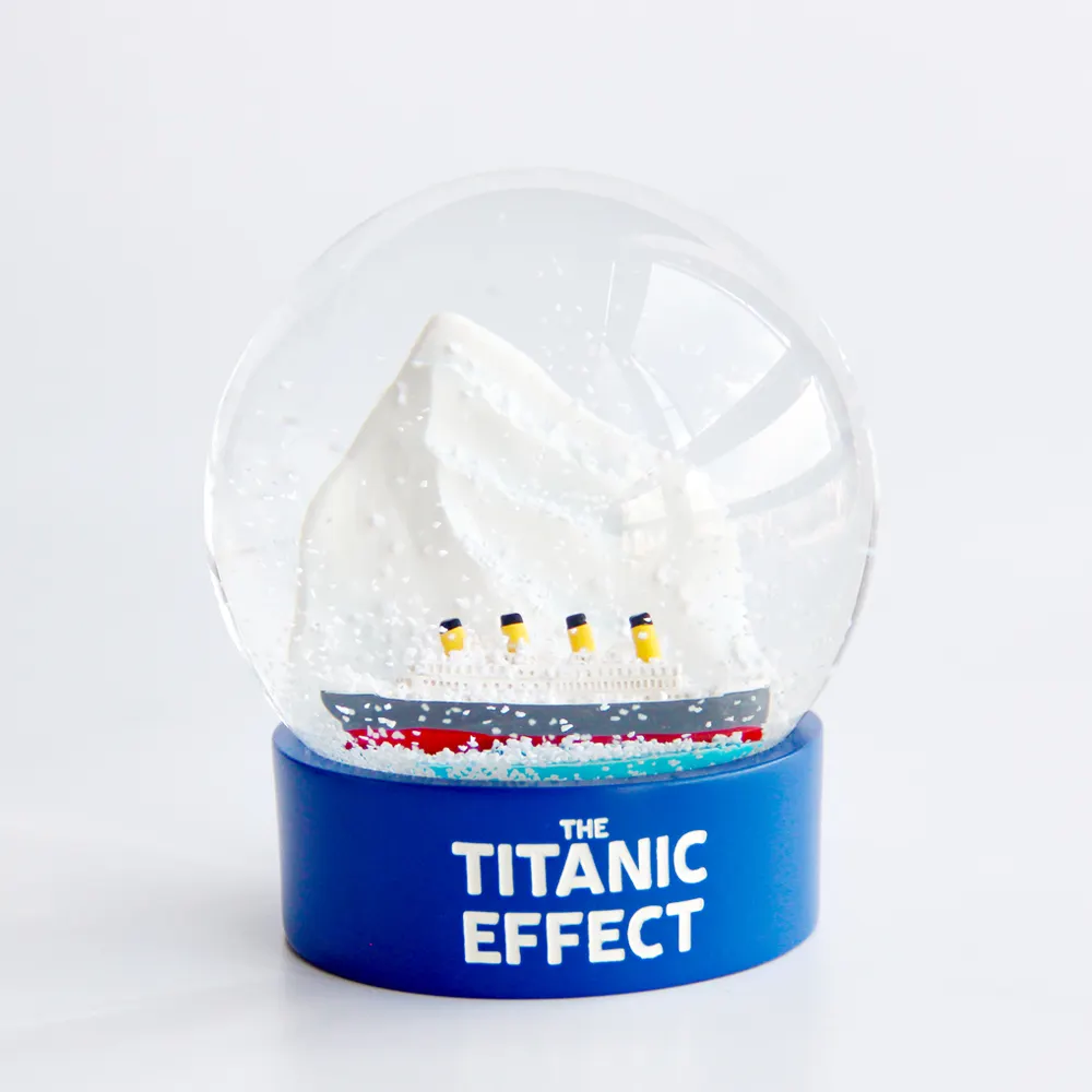 Globo de neve colecionável, enfeite romântico titanic de 100mm, lembrança, bola de neve personalizada