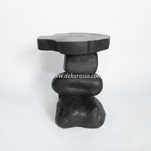 Modern Black Teak Root <b>Stacking</b> <b>Stool</b> for Home Unique Custom Wooden <b>Stool</b> for Living Room Patio or Apartment - Product Image 3