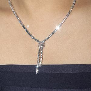 Luxury Handcrafted Multi Shape 6.80 Ctw Moissanite 14K Gold Plated Choker <b>Necklace</b> Women's Wedding & Anniversary Gift 925 Silver - Product Image 3