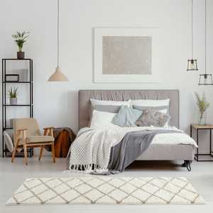 Alfombra Peluda Marroquí Color Marfil 530, Elegante y Cómoda - Product Image 5