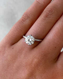 Anillos de compromiso de Joyería de diamantes de forma redonda 18K 6 garras diseñador oculto Halo solitario anillos IGI certificado laboratorio de diamantes cultivado - Product Image 4