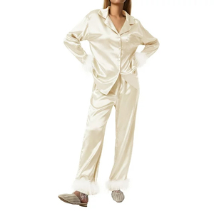 Haute qualité personnalisé imprimé femmes vêtements de nuit 2 pièces décontracté maison porter coton pyjamas femmes pyjamas ensemble 2026 - Product Image 3