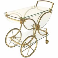 Design élégant Utilisation intérieure et extérieure Meubles Thé Café Dîner Serveur Chariot Maison Jardin Fournitures Verre Métal Chariot