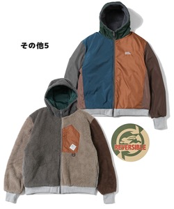 Chaqueta con capucha reversible Varsity Bomber de lana para hombre recubierta para la temporada de invierno - Product Image 5