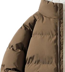 Veste matelassée d'hiver imperméable et respirante pour hommes tissu polyester/coton col montant fermeture éclair Streetwear Style avant 100% - Product Image 3